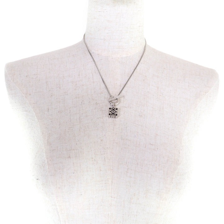 Excellent LOEWE Necklace Anagram Pendant Silver AG925 Women J821241X07