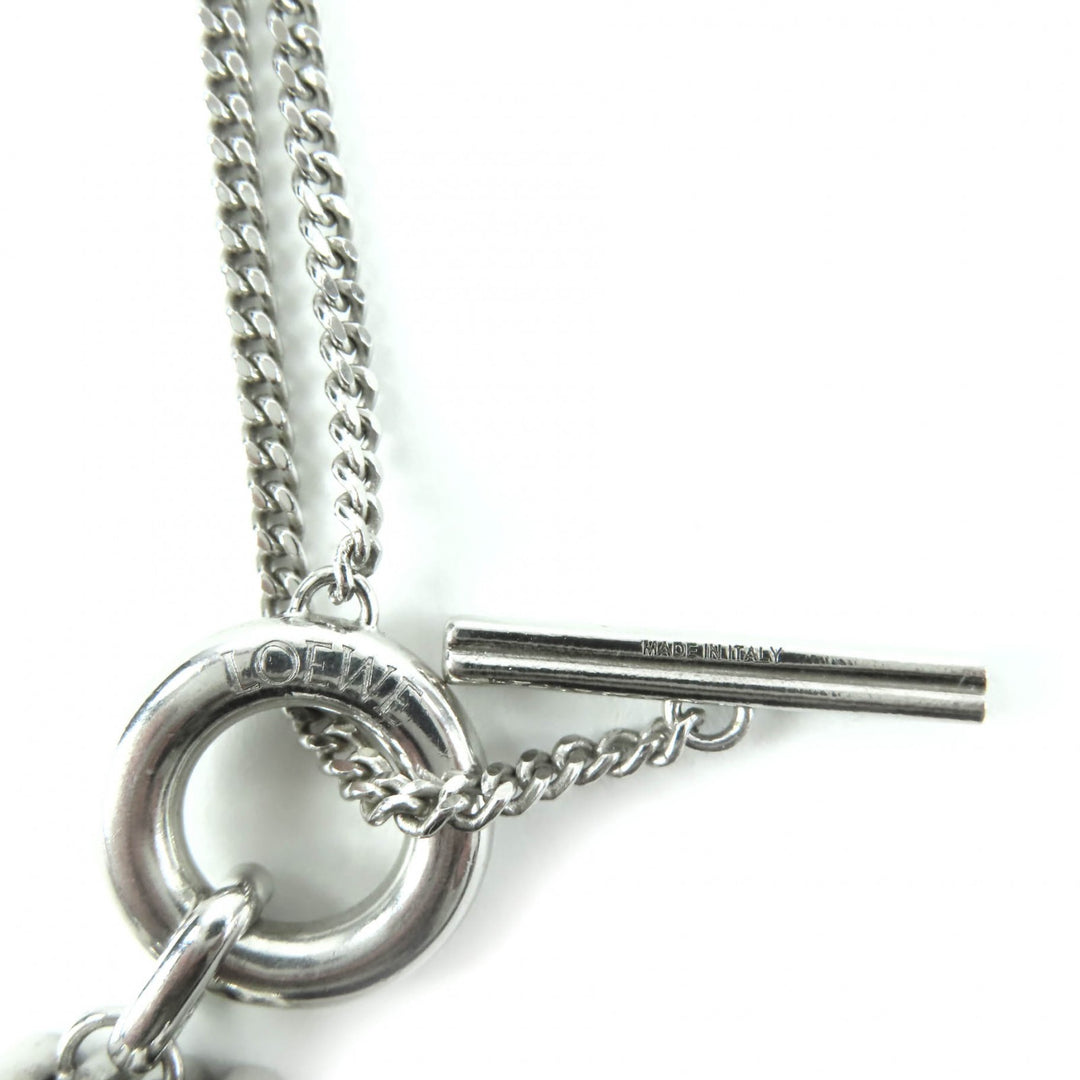 Excellent LOEWE Necklace Anagram Pendant Silver AG925 Women J821241X07