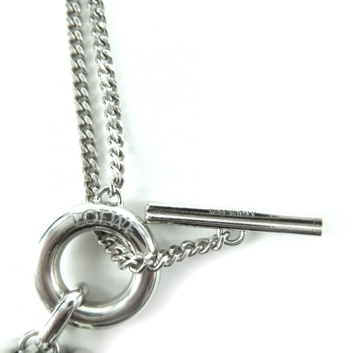 Excellent LOEWE Necklace Anagram Pendant Silver AG925 Women J821241X07