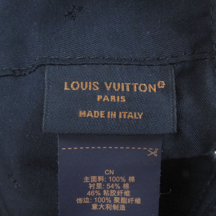 Excellent LOUIS VUITTON cap Striped denim cap baseball Navy cotton mens M5146L