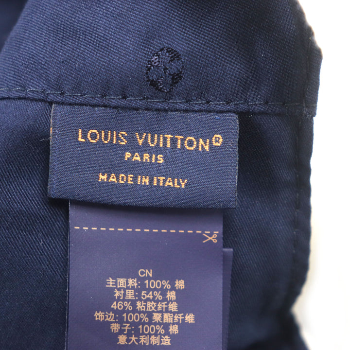 Excellent LOUIS VUITTON cap Two-tone Travel Cap S00 White navy cotton mens S M5147L