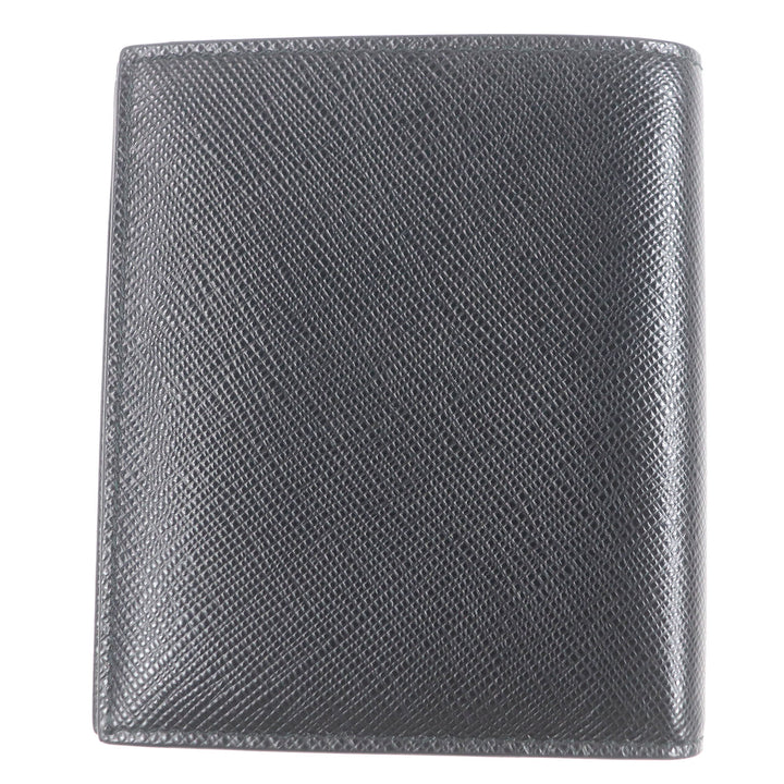 Excellent PRADA Card Case Maltic Nero Safiano leather mens 2MO004
