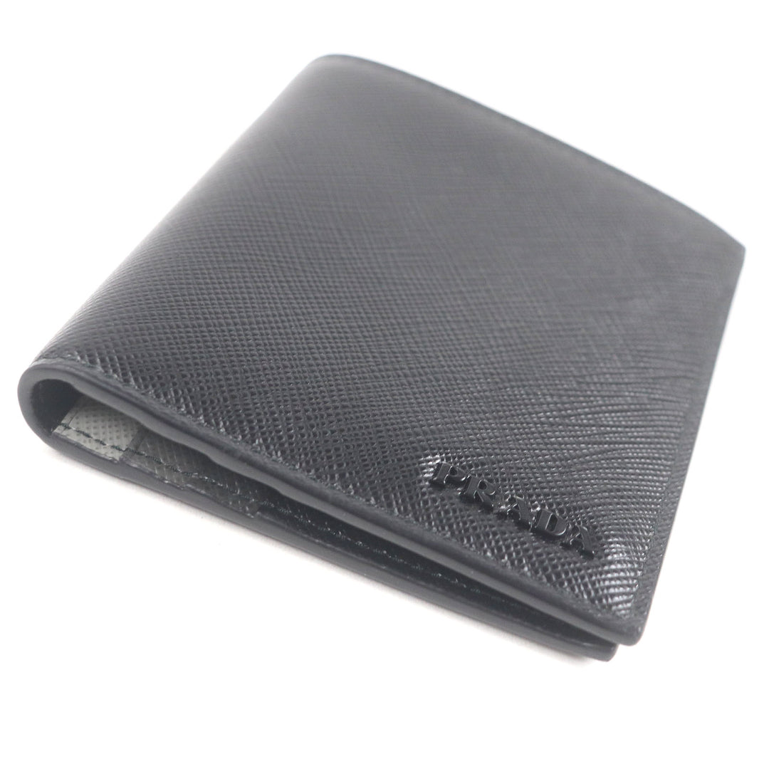 Excellent PRADA Card Case Maltic Nero Safiano leather mens 2MO004