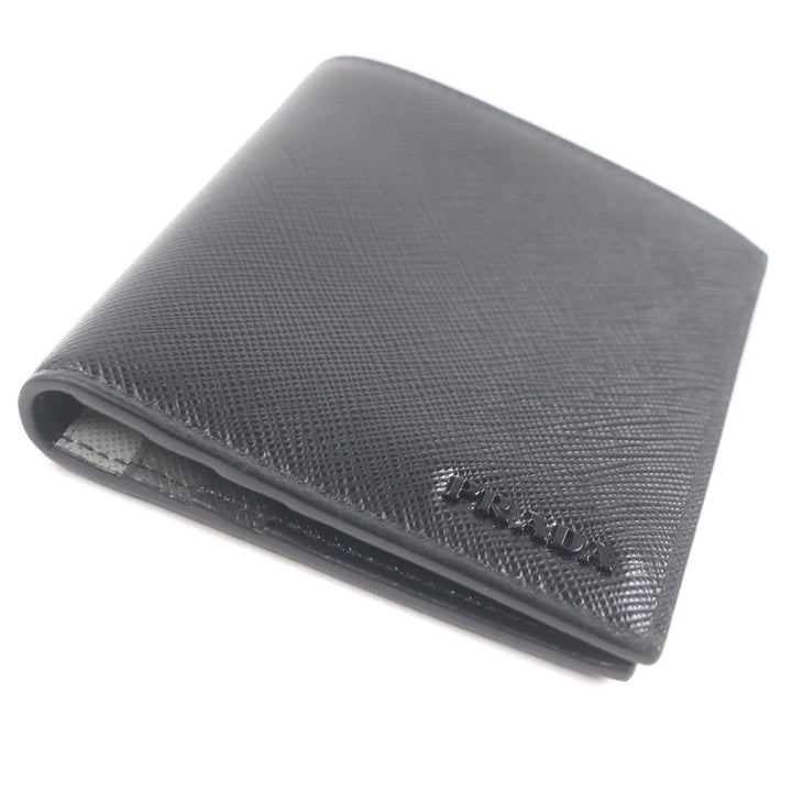 Excellent PRADA Card Case Maltic Nero Safiano leather mens 2MO004