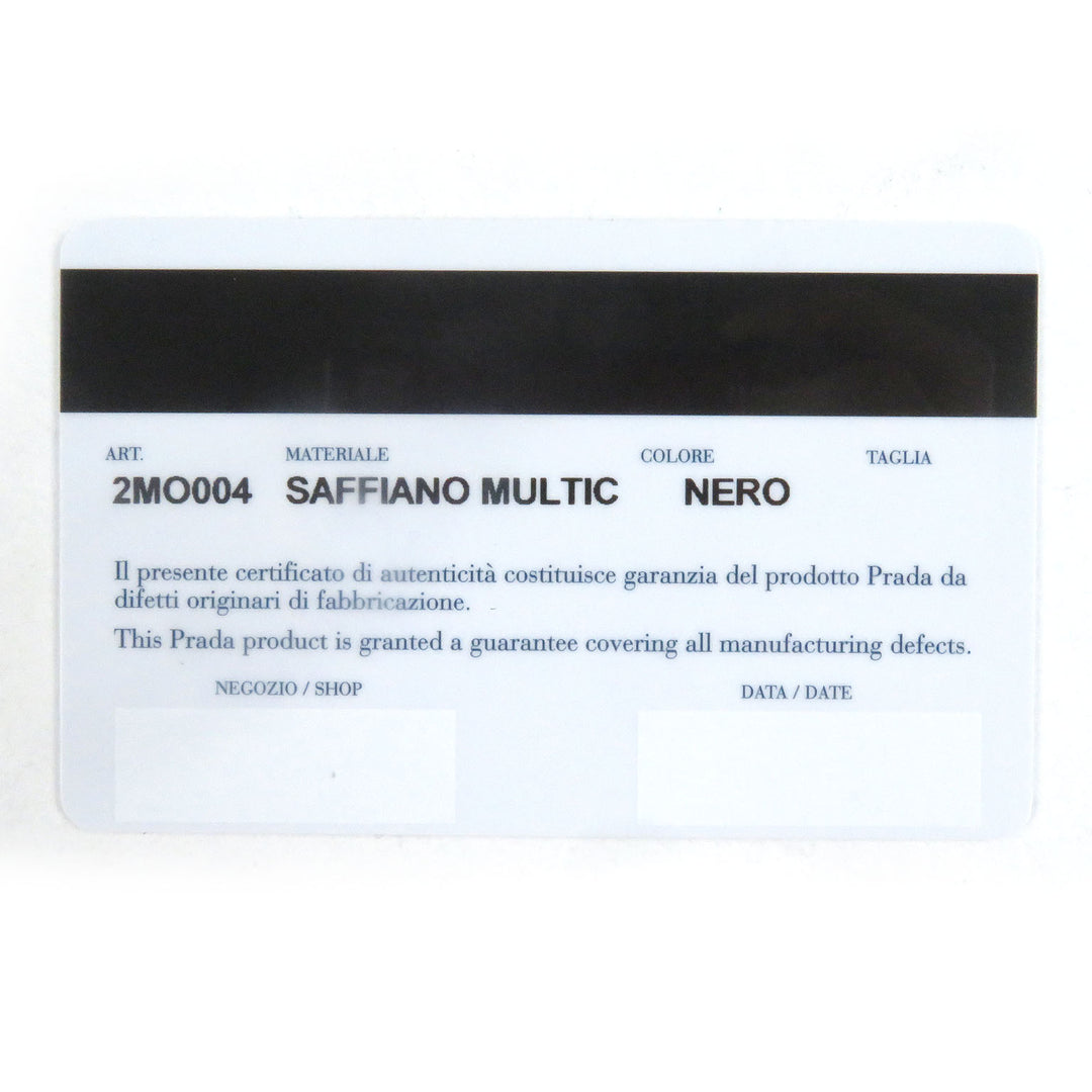 Excellent PRADA Card Case Maltic Nero Safiano leather mens 2MO004