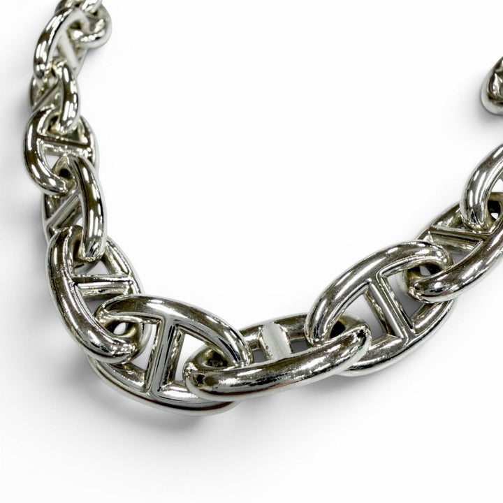 Great HERMES Necklace Chene Dunkle GM 29 frames Silver AG925 mens 24D118179