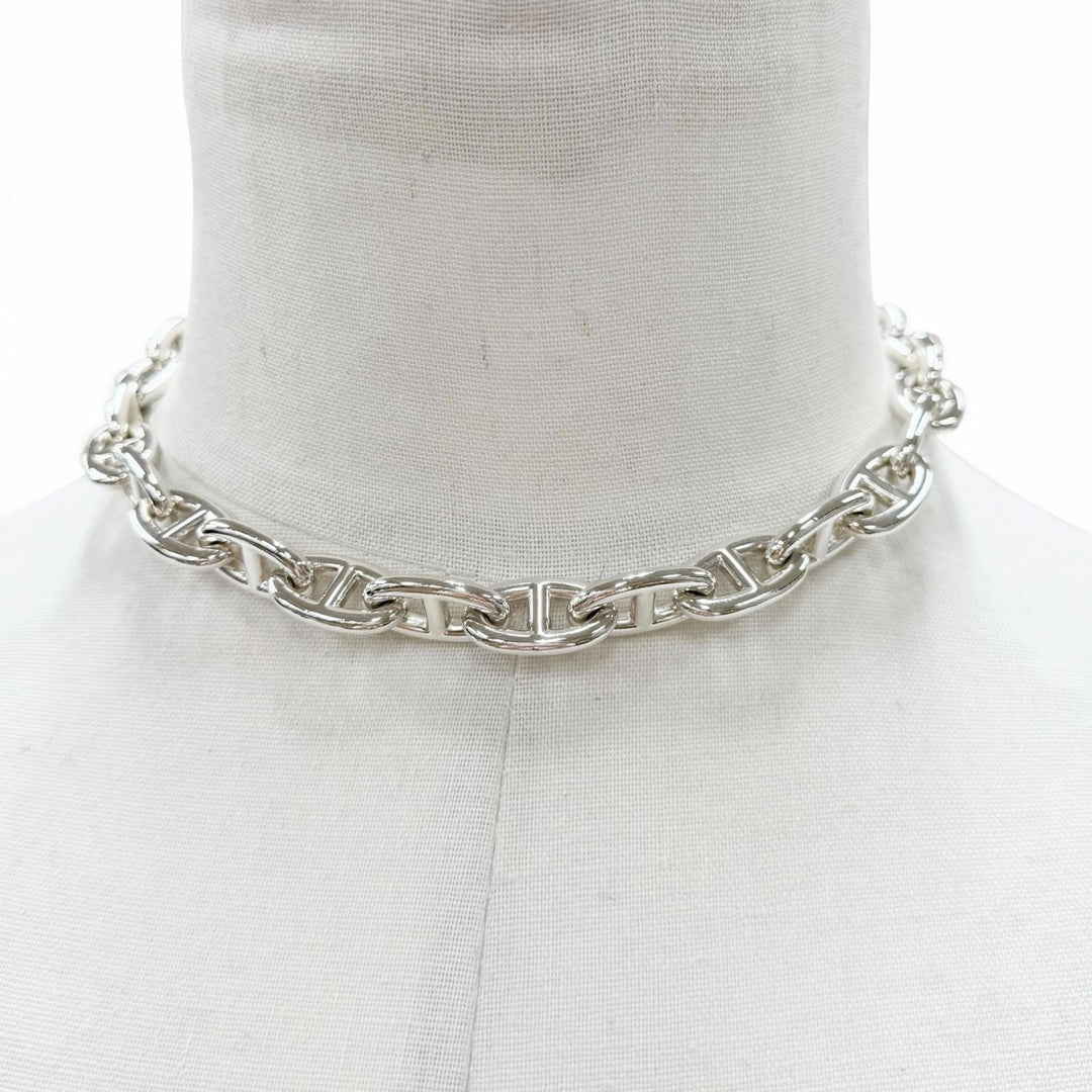 Great HERMES Necklace Chene Dunkle GM 29 frames Silver AG925 mens 24D118179