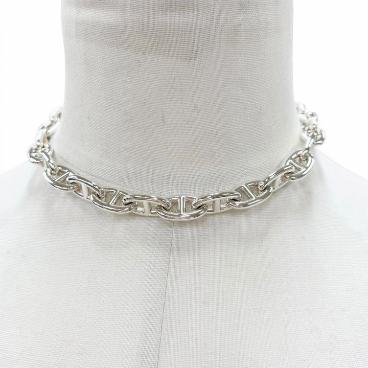 Great HERMES Necklace Chene Dunkle GM 29 frames Silver AG925 mens 24D118179
