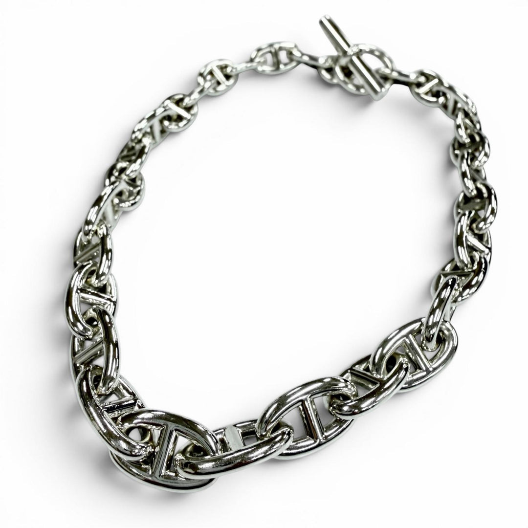 Great HERMES Necklace Chene Dunkle GM 29 frames Silver AG925 mens 24D118179