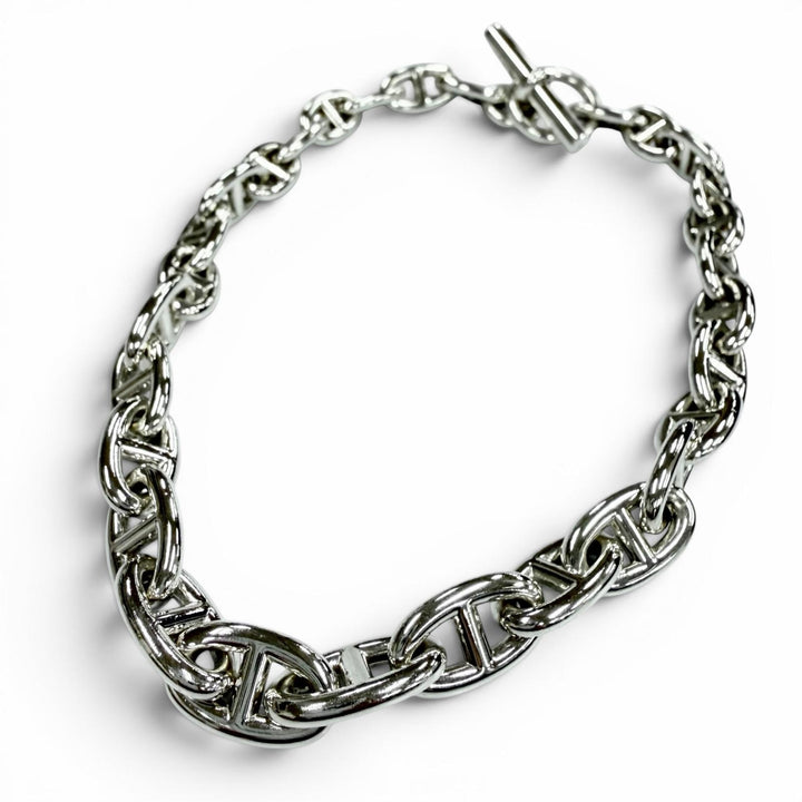 Great HERMES Necklace Chene Dunkle GM 29 frames Silver AG925 mens 24D118179