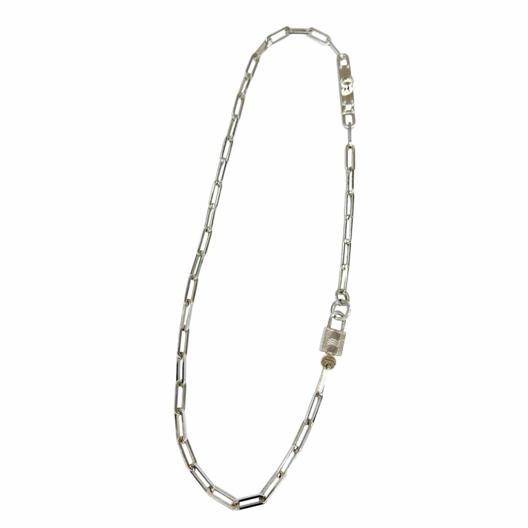 Very Good HERMES Alpha Kelly Cadena Necklace Accessories Silver AG925 Women
