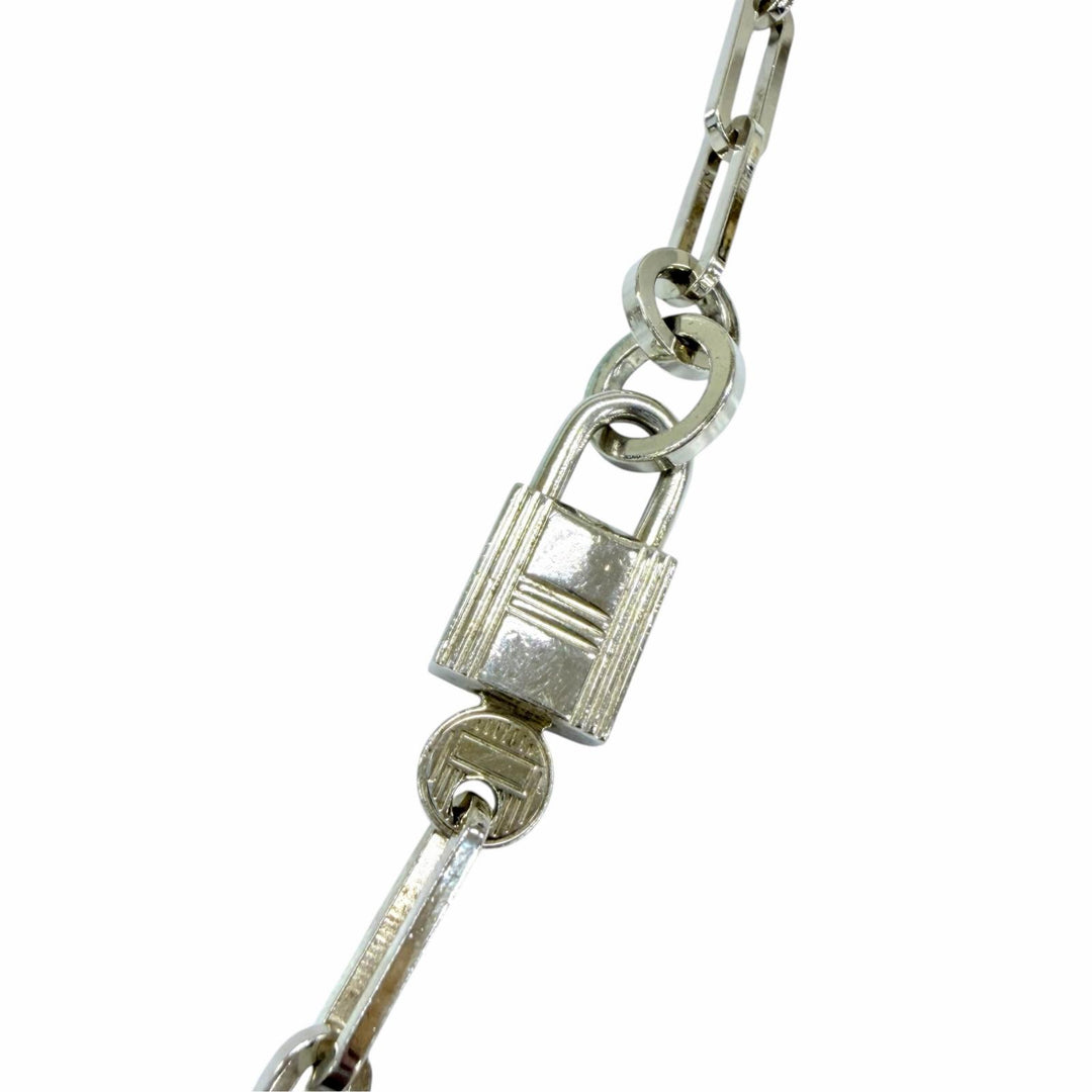 Very Good HERMES Alpha Kelly Cadena Necklace Accessories Silver AG925 Women