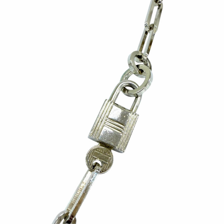 Very Good HERMES Alpha Kelly Cadena Necklace Accessories Silver AG925 Women