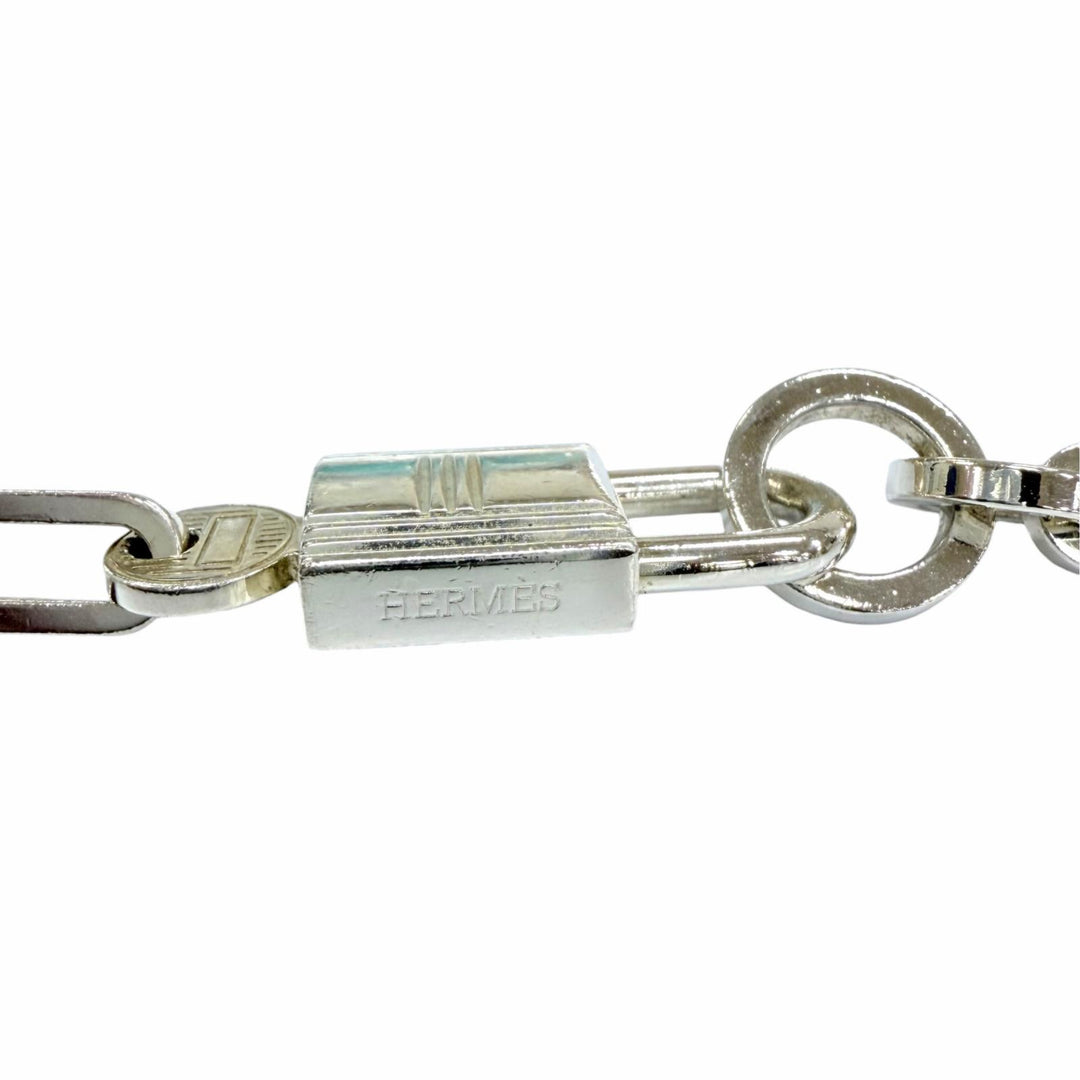 Very Good HERMES Alpha Kelly Cadena Necklace Accessories Silver AG925 Women