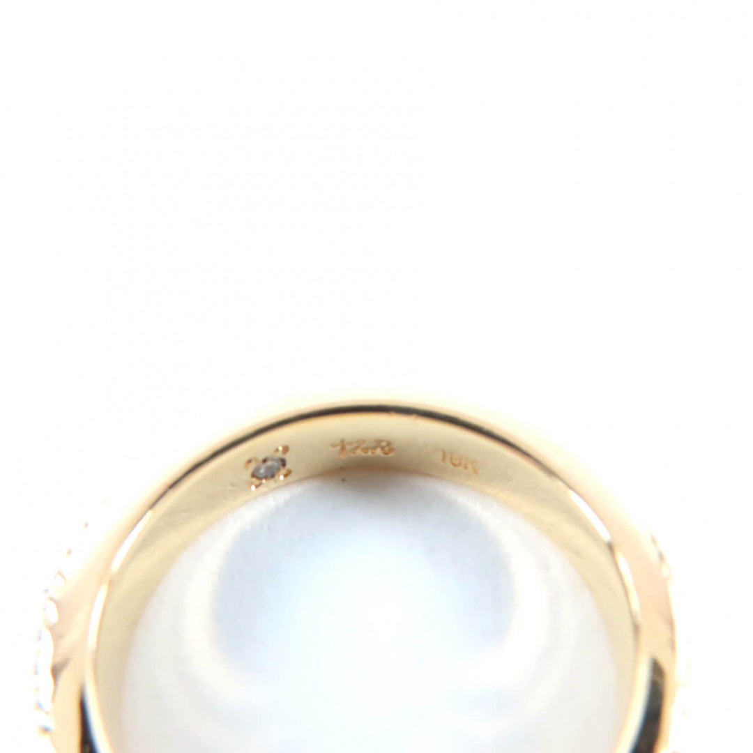 Excellent Loree Rodkin Ring 1P Diamond Plain Band with Grooved Edge Ring 18K