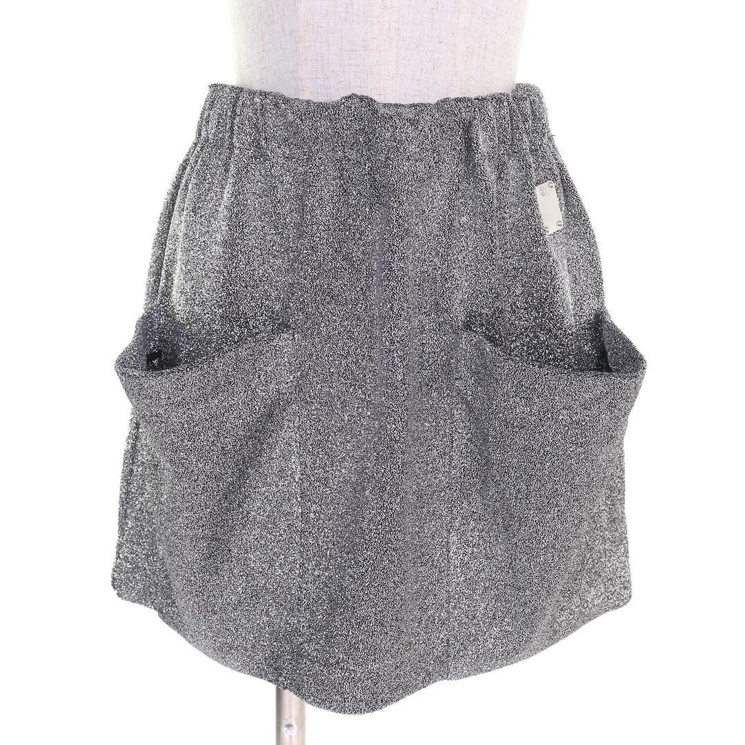 Pristine LOUIS VUITTON Mini skirt LVWith logo pocket design glitter knit Silver