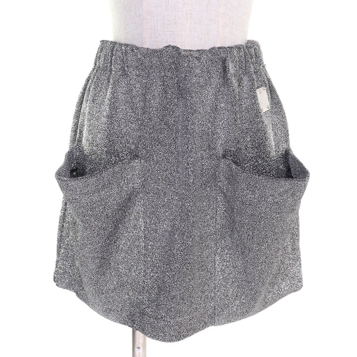 Pristine LOUIS VUITTON Mini skirt LVWith logo pocket design glitter knit Silver