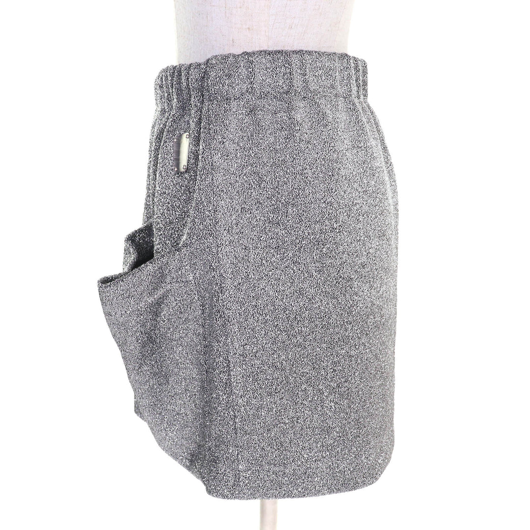 Pristine LOUIS VUITTON Mini skirt LVWith logo pocket design glitter knit Silver