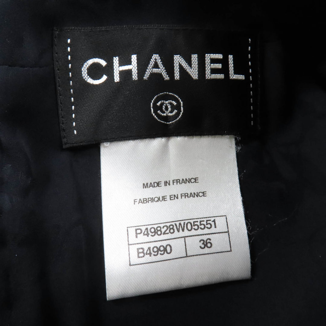 Excellent CHANEL one piece Lion Button Short Sleeve Tweed multicolor 36 14B