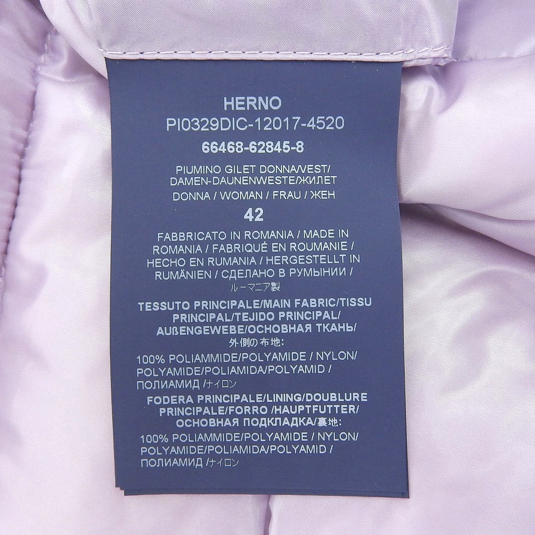 Excellent Herno Down vest SERENA purple Nylon Women 42 PI0329DIC