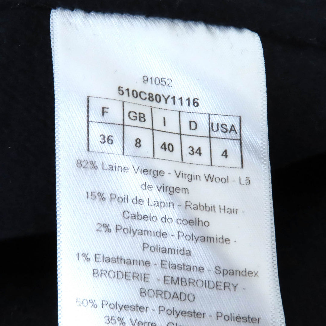 Christian Dior Jacket Logo studs sailor collar Navy wool Women 40 510C80Y1116