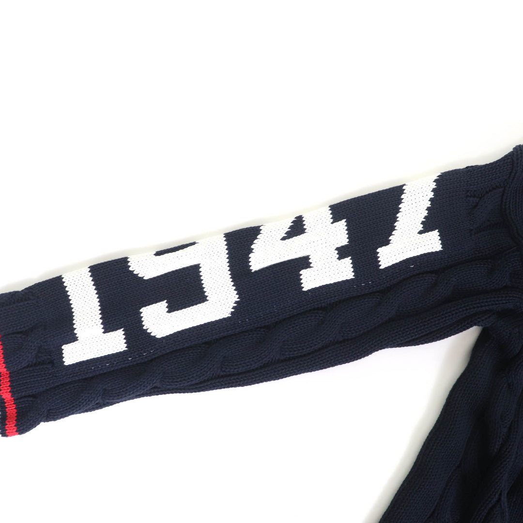 Excellent Christian Dior cardigan Oversized V-neck with embroidered logo Navy 40