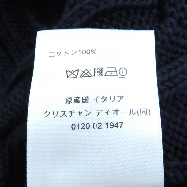 Excellent Christian Dior cardigan Oversized V-neck with embroidered logo Navy 40