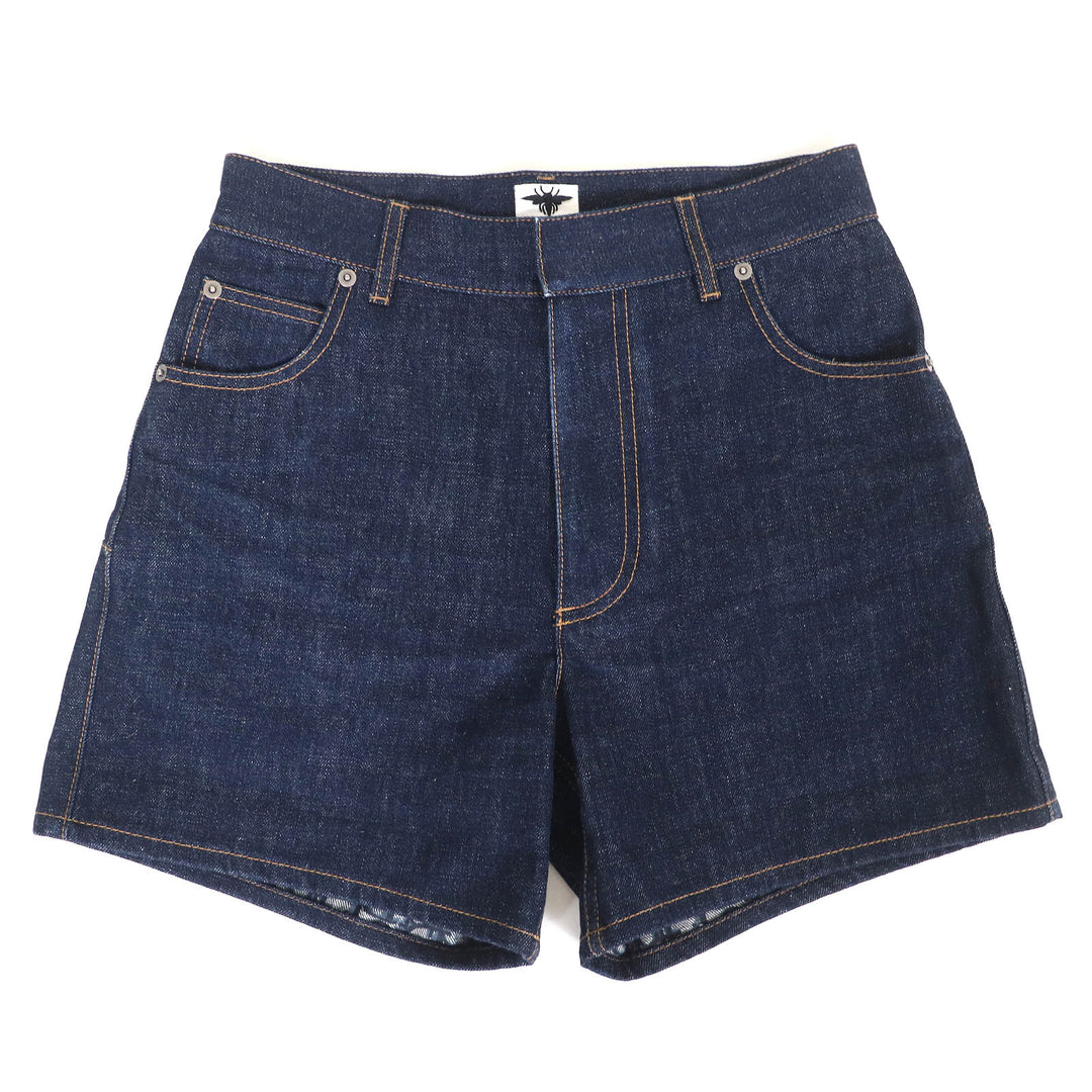 Excellent Christian Dior Shorts Oblique lining, logo patch, denim 36 512P44A3426