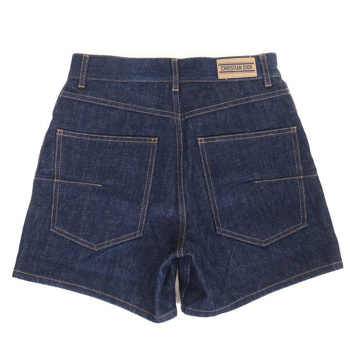 Excellent Christian Dior Shorts Oblique lining, logo patch, denim 36 512P44A3426