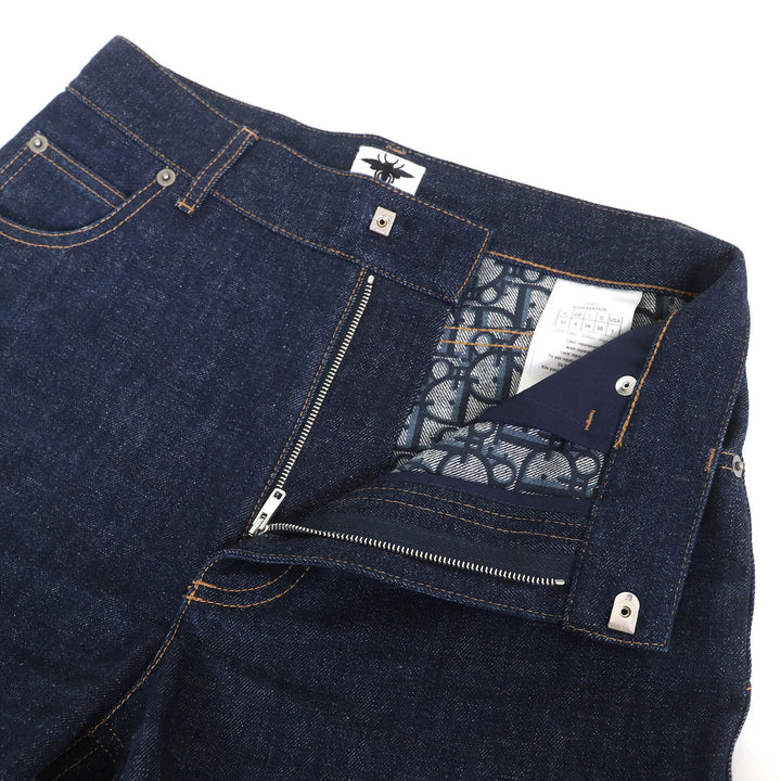 Excellent Christian Dior Shorts Oblique lining, logo patch, denim 36 512P44A3426