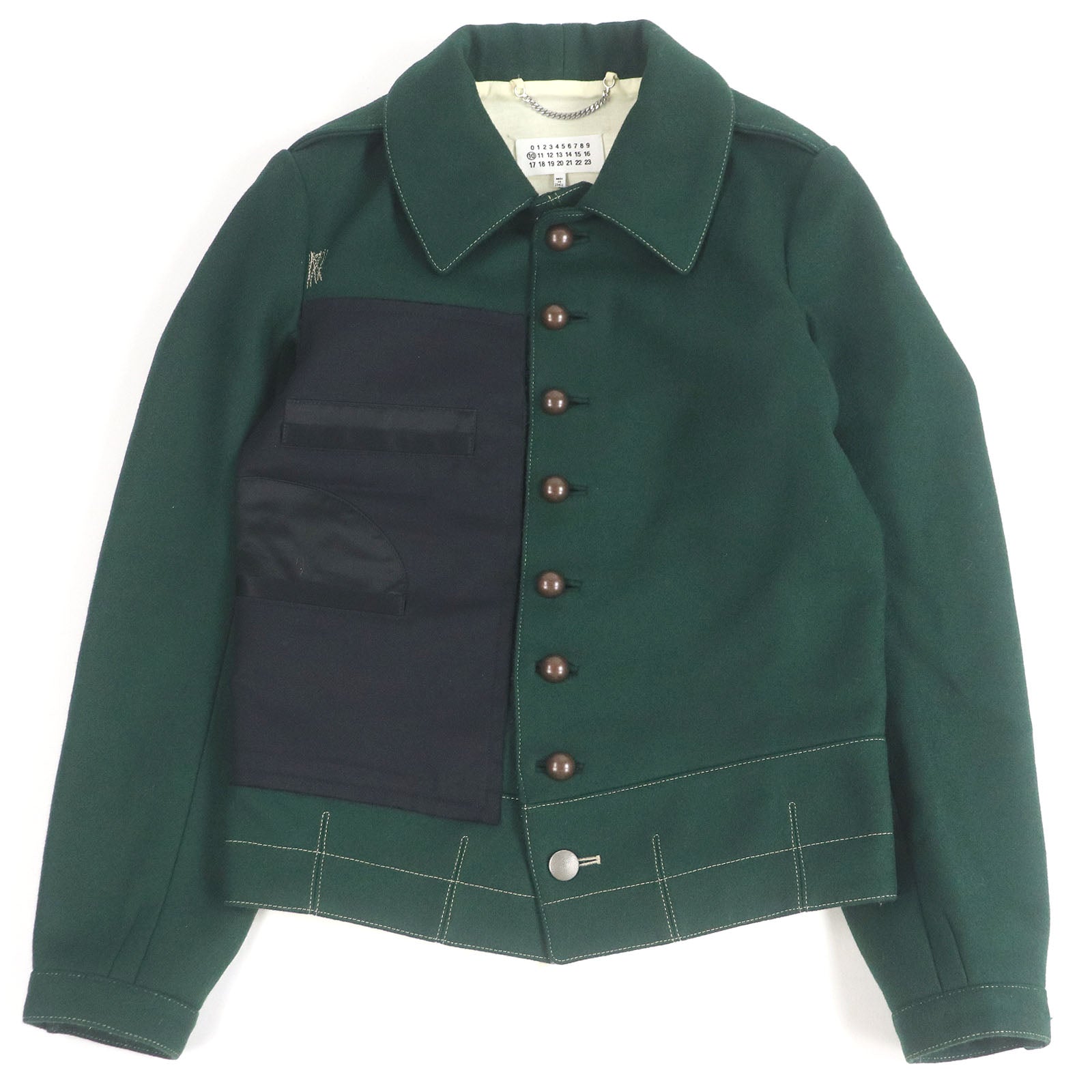 Excellent Maison Margiela 10 Jacket Contrasting Panel Detail
