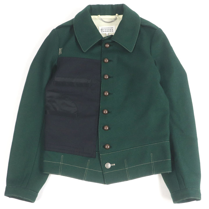Excellent Maison Margiela 10 Jacket Contrasting Panel Detail Jacket Green 44