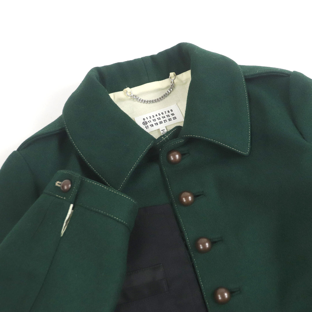 Excellent Maison Margiela 10 Jacket Contrasting Panel Detail Jacket Green 44