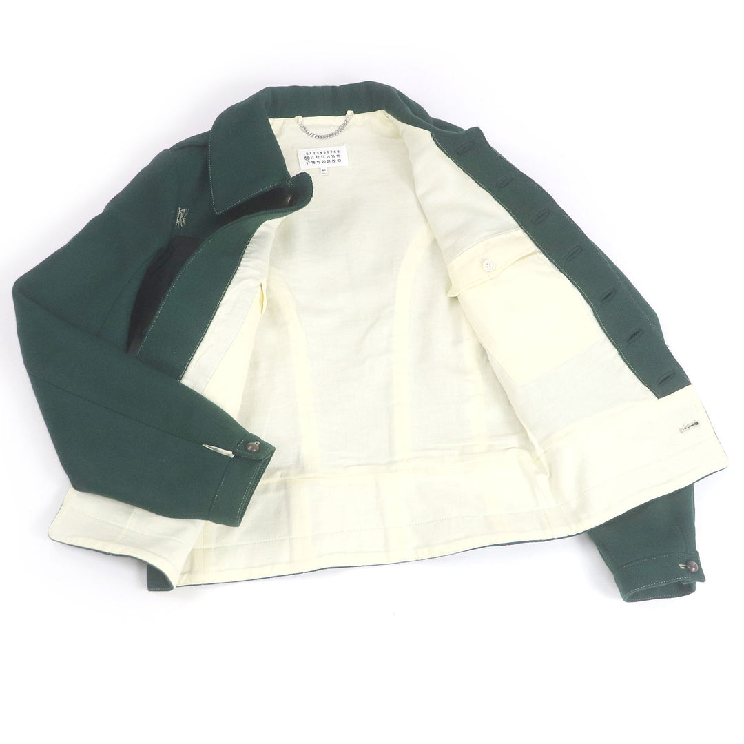 Excellent Maison Margiela 10 Jacket Contrasting Panel Detail Jacket Green black 44