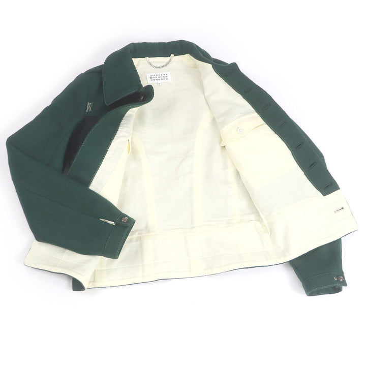 Excellent Maison Margiela 10 Jacket Contrasting Panel Detail Jacket Green black 44