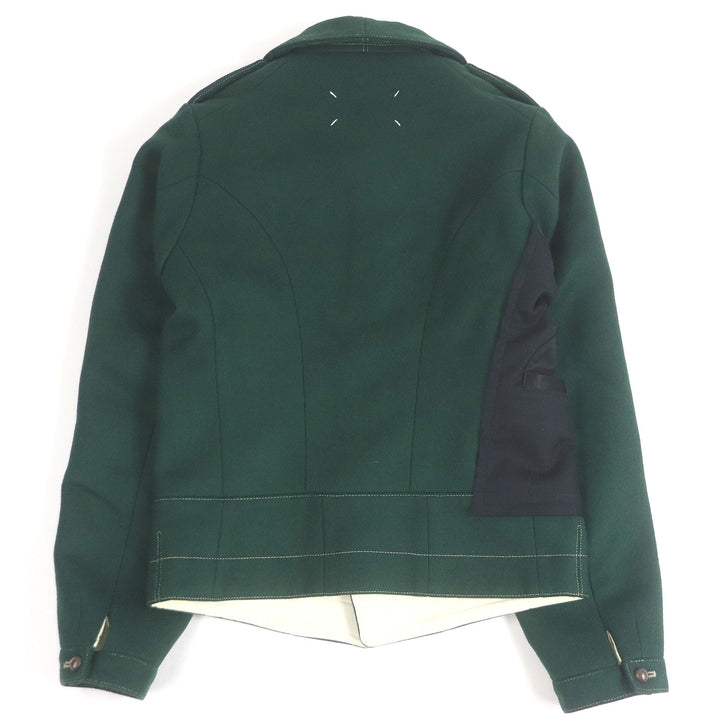 Excellent Maison Margiela 10 Jacket Contrasting Panel Detail Jacket Green black 44