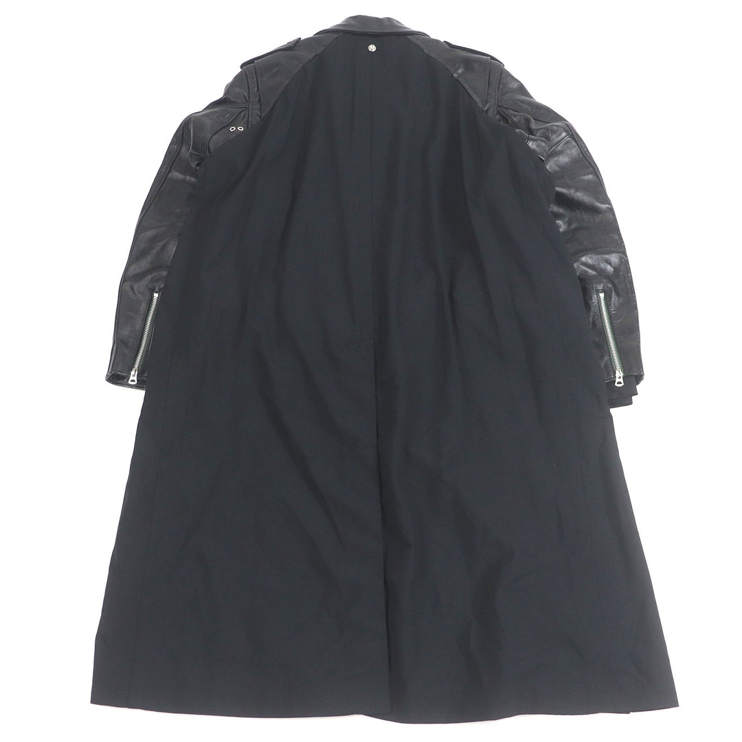 Pristine Sacai Schott coat Leather Suiting Coat Padded rider jacket with black 1