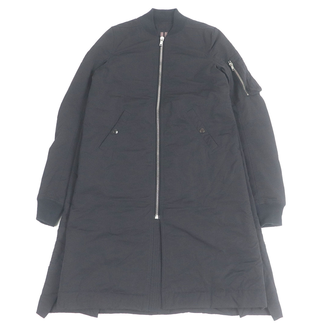 Great RICK OWENS DRKSHDW coat Padded long bomber jacket black cotton mens XS