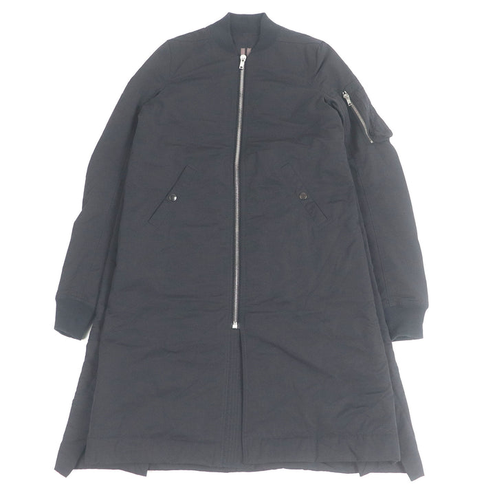 Great RICK OWENS DRKSHDW coat Padded long bomber jacket black cotton mens XS