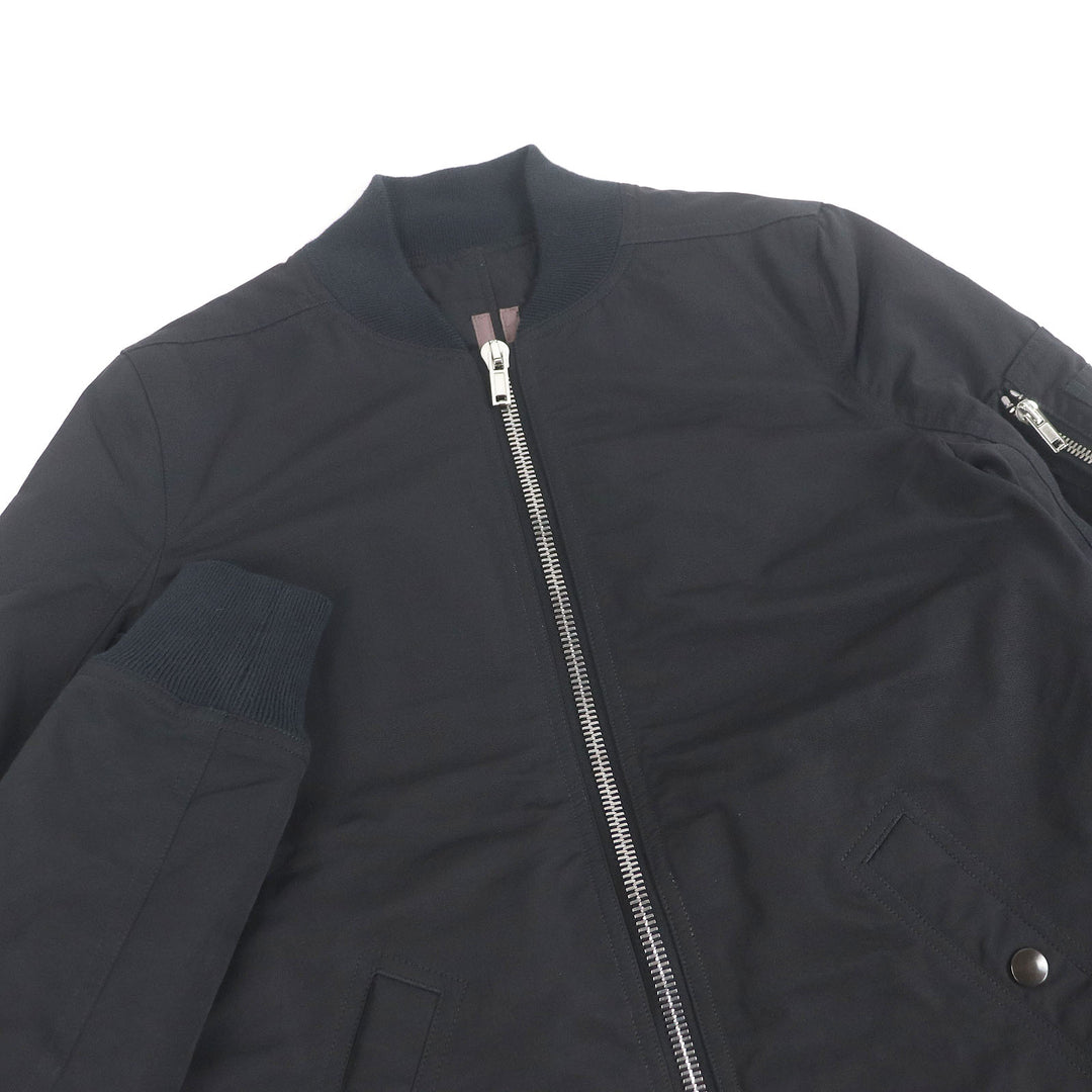 Great RICK OWENS DRKSHDW coat Padded long bomber jacket black cotton mens XS