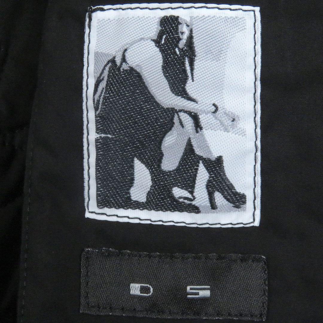 Great RICK OWENS DRKSHDW coat Padded long bomber jacket black cotton mens XS