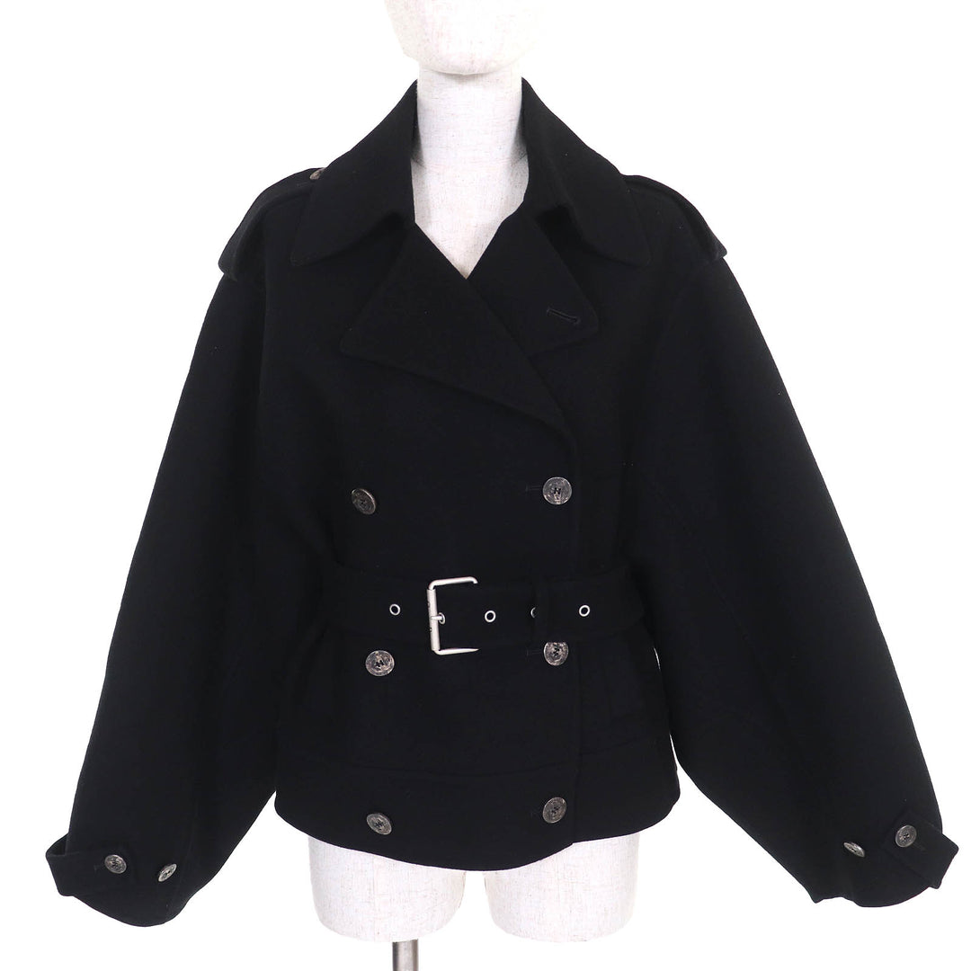 Christian Dior Belted, double-faced, oversized pea coat black 40 510C62A0060