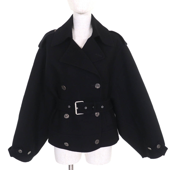 Christian Dior Belted, double-faced, oversized pea coat black 40 510C62A0060