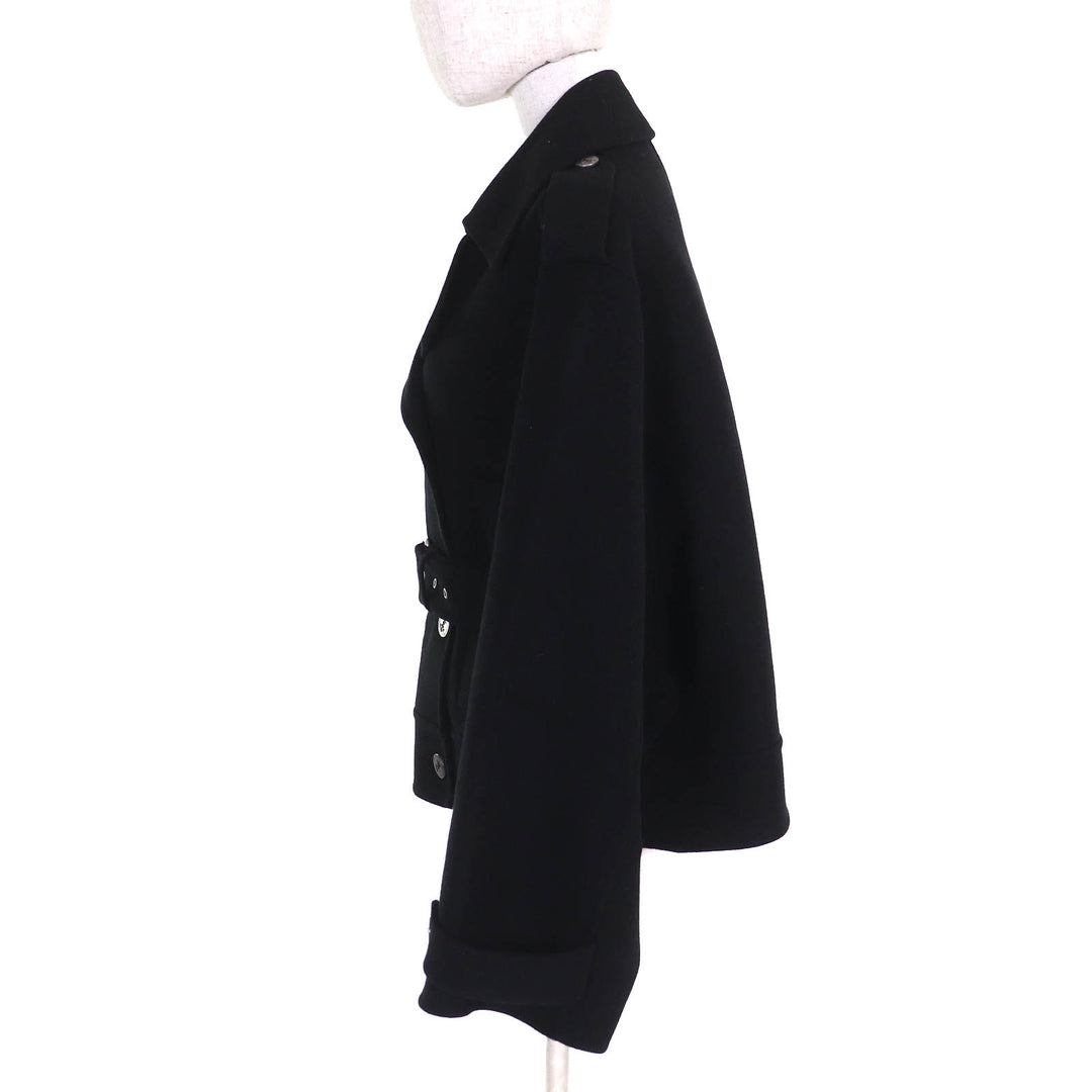 Christian Dior Belted, double-faced, oversized pea coat black 40 510C62A0060