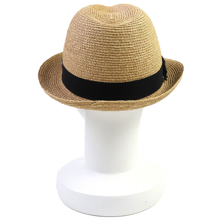 Great HELEN KAMINSKI hat AVARA Logo Metal Grosgrain Ribbon Straw Hat Natural