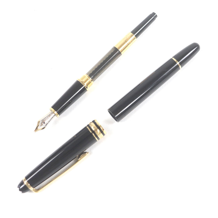 Very Good MONTBLANC fountain pen Meisterstck White Star Cap type Black gold 14K mens