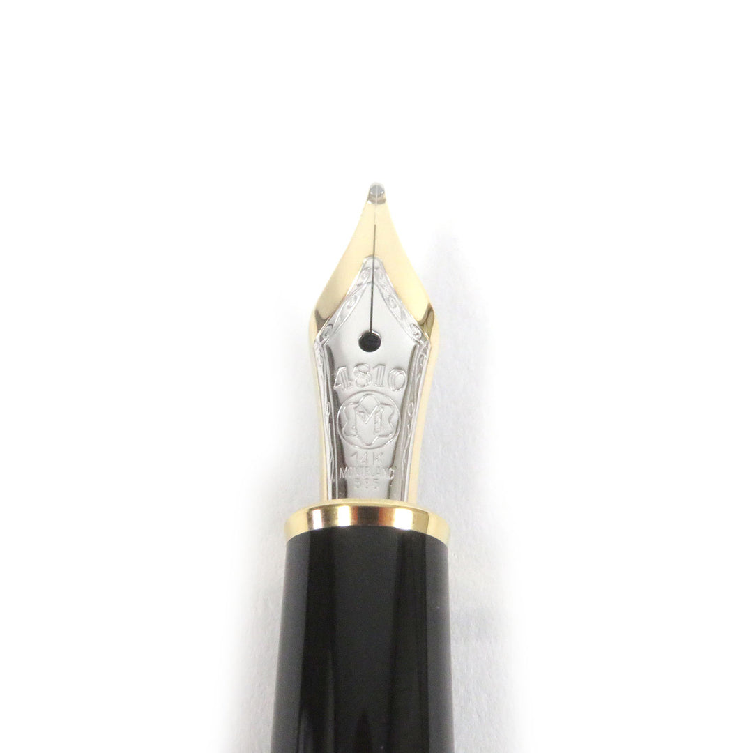Very Good MONTBLANC fountain pen Meisterstck White Star Cap type Black gold 14K mens
