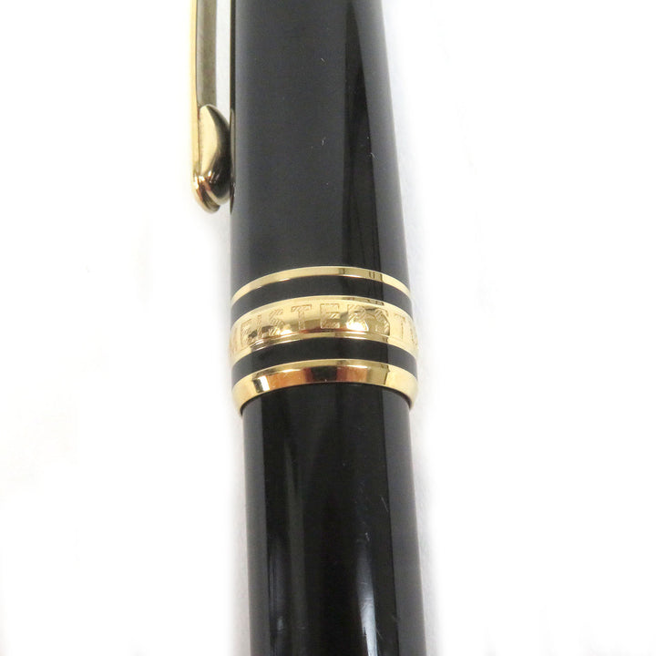 Very Good MONTBLANC fountain pen Meisterstck White Star Cap type Black gold 14K mens
