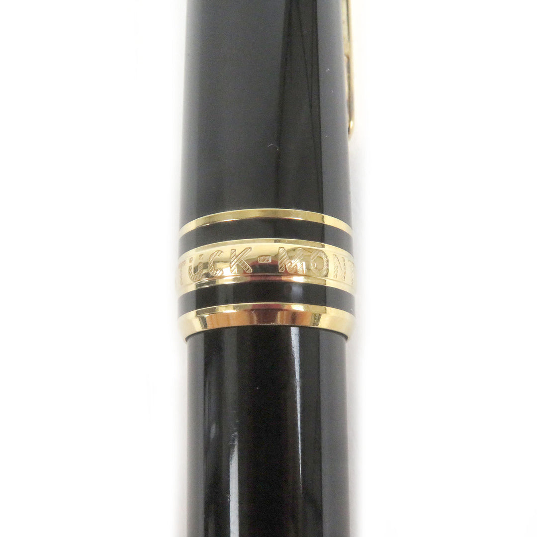 非常に良い モンブラン 万年筆 マイスターシュテュック ホワイトスター キャップタイプ ブラックゴールド 14K メンズ
