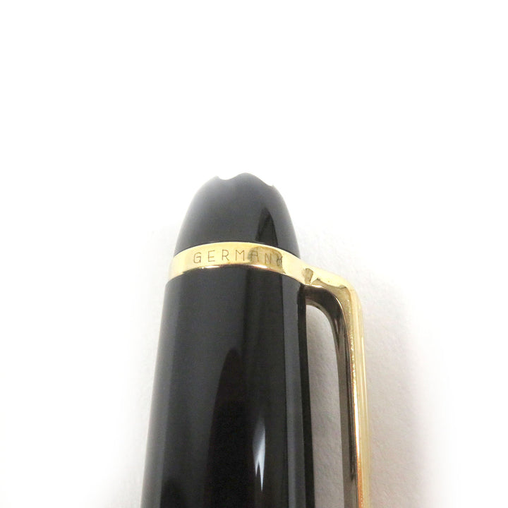 Very Good MONTBLANC fountain pen Meisterstck White Star Cap type Black gold 14K mens